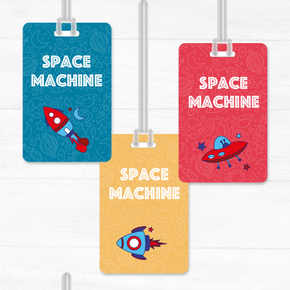 Space Machine Tag Rectangular