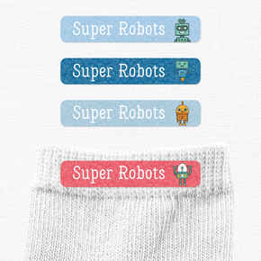Super Robots Etiqueta Ropa Planchado Diseño Chica