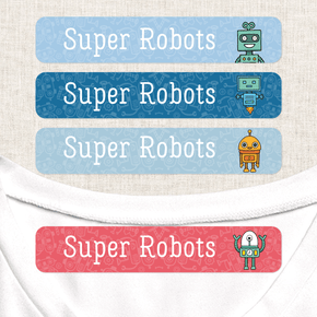 Super Robots Etiqueta Para Ropa Planchado Diseño Grande