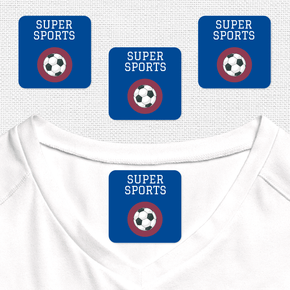 Soccer Etiqueta Para Ropa Planchado Diseño Cuadrada