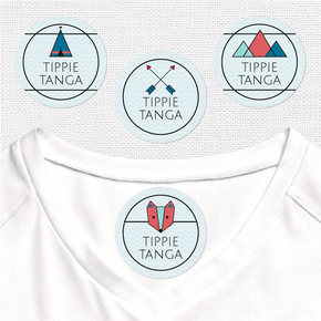 Tippie Tanga Etiqueta Para Ropa Diseño Circular