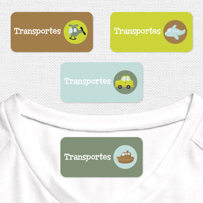 Transportes Etiqueta Para Ropa Planchado Diseño Rectangular