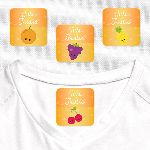 Tuti Ropa Tuti Frutis Etiqueta Para Ropa Planchado Diseño Cuadrada - Cochinita Vinil