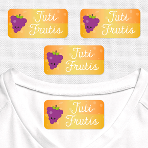 Tuti Frutis Etiqueta Para Ropa Planchado Diseño Rectangular