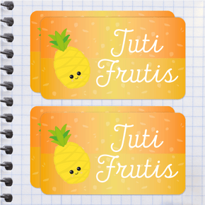 Tuti Frutis Etiqueta Diseño Escolar
