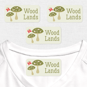 Woodlands Etiqueta Para Ropa Planchado Diseño Rectangular